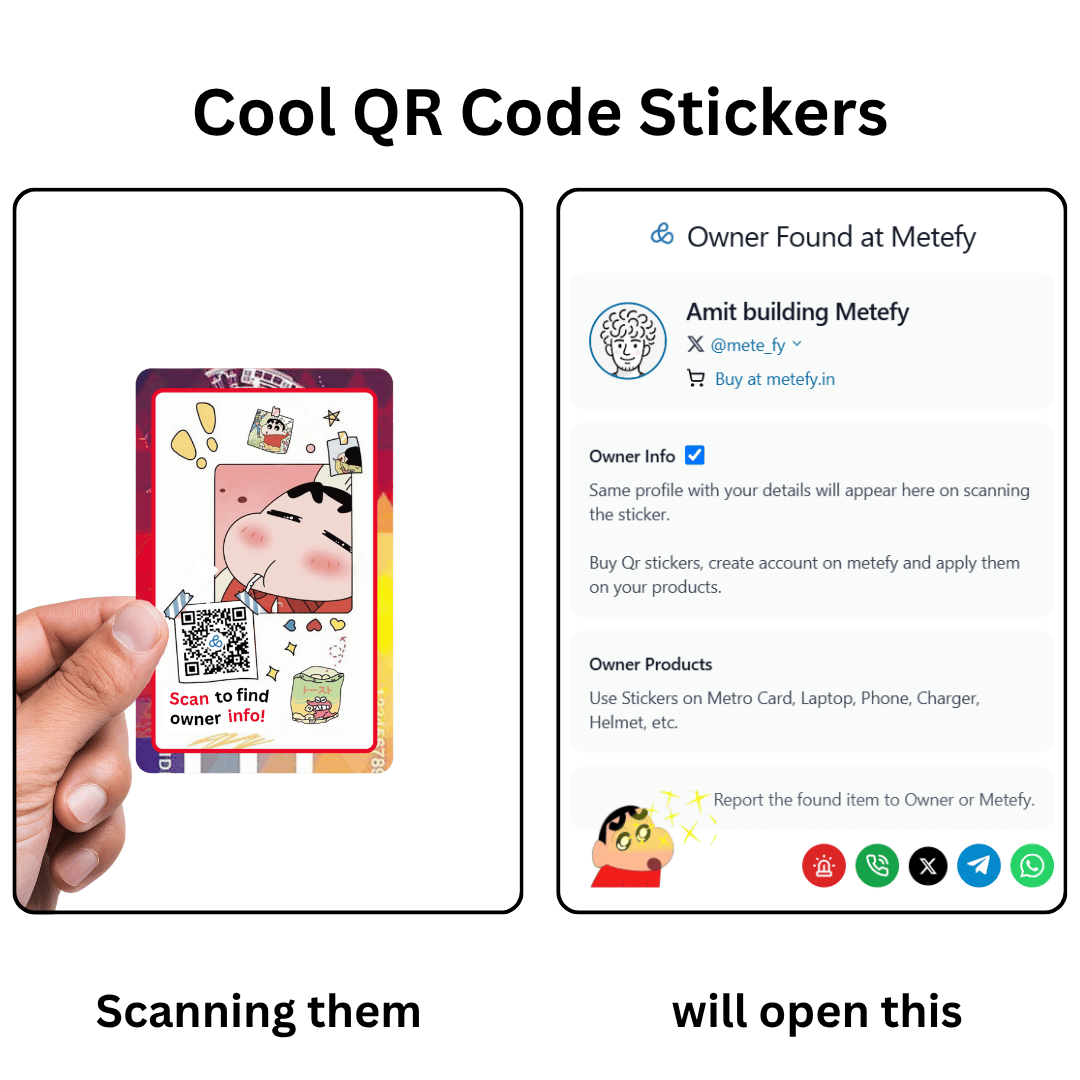 Cartoon kid QR Code Sticker