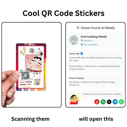 Cartoon kid QR Code Sticker