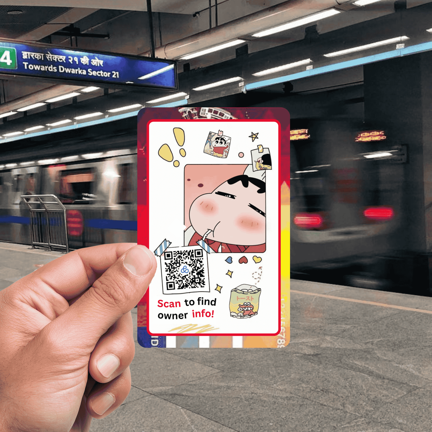 Cartoon kid QR Code Sticker