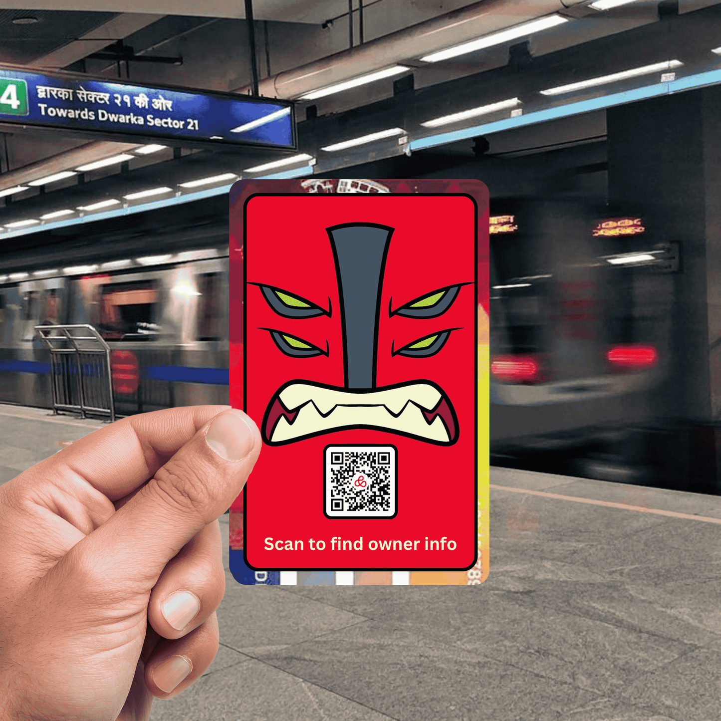 Red Alien QR Code Stickers